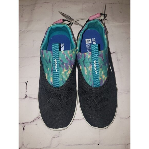 𝅺Speedo- Junior Aquaskimmer Girls Water Shoes - Black, Size Medium 2-3 - Picture 1 of 6